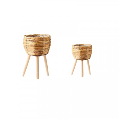 Set de 2 maceteros de bamboo Marsella Maceteros