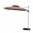 Quitasol Cuadrado Beige con base reforzada Terraza y Jardin