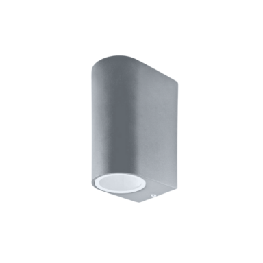 APLIQUE LED EXTERIOR GRIS MODELO KAPELLE REDONDO IP54 DOBLE PORTA GU10 KONNERGIE Iluminación