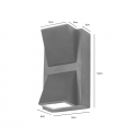 APLIQUE LED DOBLE EXTERIOR IP54 2X3W 3000K GRIS MODELO KAPELLE KONNERGIE Iluminación