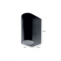 APLIQUE LED EXTERIOR GRIS MODELO KAPELLE REDONDO IP54 DOBLE PORTA GU10 KONNERGIE Iluminación