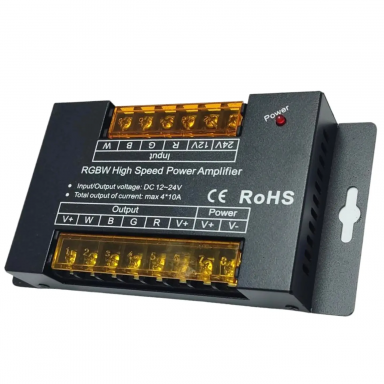 AMPLIFICADOR IRON SHELL 360W RGB 10A 4 SALIDAS ACEPTA PWM KONNERGIE Iluminación