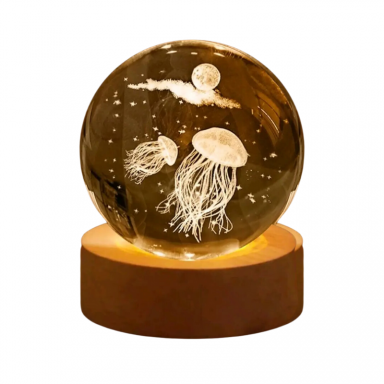 LAMPARA DE MESA LED BOLA DE CRISTAL 8 MEDUSA 3000K DC5V USB 1W KONNERGIE Iluminación
