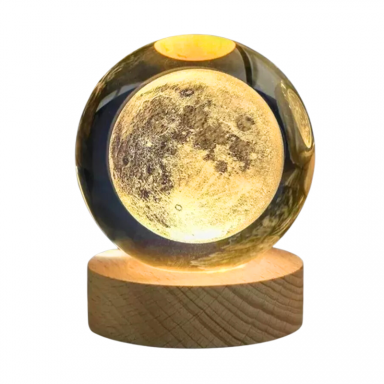 LAMPARA DE MESA LED BOLA DE CRISTAL 6 LUNA 3000K DC5V USB 1W KONNEGIE Iluminación