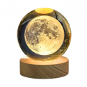 LAMPARA DE MESA LED BOLA DE CRISTAL 8 LUNA 3000K DC5V USB 1W KONNERGIE Iluminación