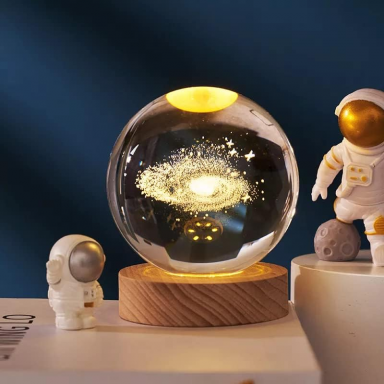 LAMPARA DE MESA LED BOLA DE CRISTAL 6 UNIVERSO 3000K DC5V USB 1W KONNERGIE Iluminación