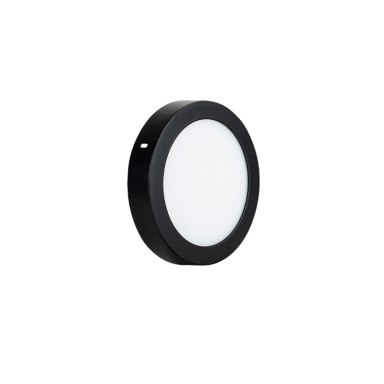 PANEL SOBREPUESTO REDONDO NEGRO 12W FRIO 6500K KONNERGIE Iluminación
