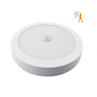 PANEL SOBREPUESTO PRO CON SENSOR DE MOVIMIENTO REDONDO 18W CALIDO 3000K KONNERGIE Iluminación