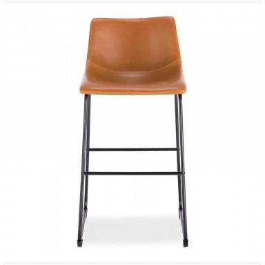 Taburete Phoenix Cuero PU Caramel Sillas Modernas Tipo Eames DSW