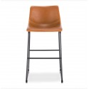 Taburete Phoenix Cuero PU Caramel Sillas Modernas Tipo Eames DSW