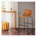 Taburete Phoenix Cuero PU Caramel Sillas Modernas Tipo Eames DSW