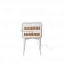 Velador Rattan 2 Cajones Blanco Veladores