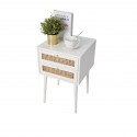 Velador Rattan 2 Cajones Blanco Veladores