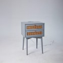 Velador Rattan 2 Cajones Gris Veladores
