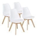 Pack 4 Sillas Tulip Acolchadas Blancas Sillas de Comedor