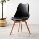 Pack 4 Sillas Tulip acolchada Negra Sillas Modernas Tipo Eames DSW