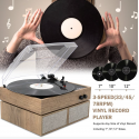 Tocadisco Bluetooth + Parlantes Wood LPSC-033 Tocadiscos y Tornamesas
