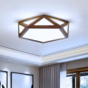 Lámpara LED Pentágono Sobrepuesta 36W 300mm MDF Oscura 3K-4K-6K Modelo SAIHP Konnergie Inicio