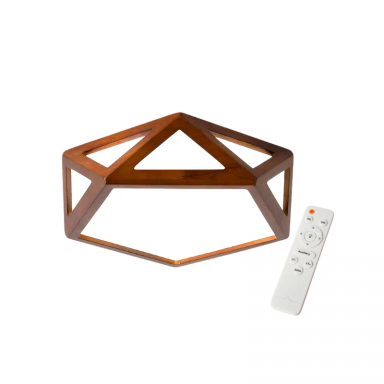 Lámpara LED Pentágono Sobrepuesta 36W 300mm MDF Oscura 3K-4K-6K Modelo SAIHP Konnergie Inicio