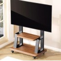 Soporte Tv Base Pedestal Rueda Televisor 32 A 70 Pulgadas Cafe Racks TV