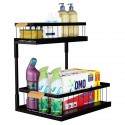 Organizador Estante Uso Bajo Lavaplatos 2 Niveles Cocina Baño Negro Organizacion