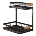 Organizador Estante Uso Bajo Lavaplatos 2 Niveles Cocina Baño Negro Organizacion