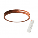 Lampara Redonda Sobrepuesta Madera Oscura con control 30cm 24w+24W Inicio