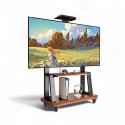 Soporte Tv Base Pedestal Rueda Televisor 32 A 70 Pulgadas Cafe Racks TV