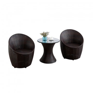 Juego de Balcón Sorrento 2 Personas Negro Terraza y Jardin