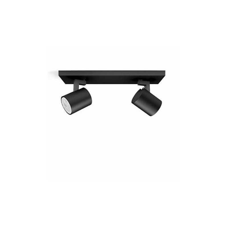 Barra Sobrepuesta Doble Gu-10 Negro Mate P2 Megabright Inicio
