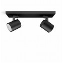 Barra Sobrepuesta Doble Gu-10 Negro Mate P2 Megabright Inicio