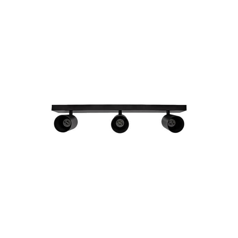 Barra Sobrepuesta Triple Gu-10 Negro Mate P3 Megabright Iluminación