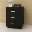 Gabinete para oficina 3 cajones con llave negro Inicio