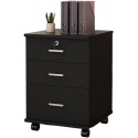 Gabinete para oficina 3 cajones con llave negro Inicio