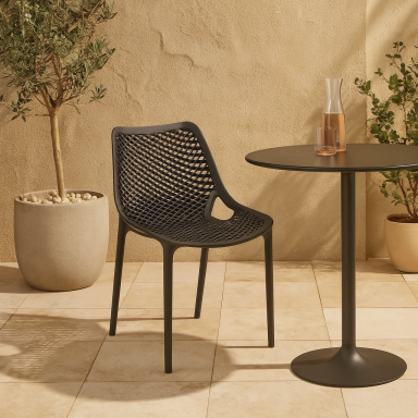 Silla restaurant o terraza Bardo Negra Sillas Modernas Tipo Eames DSW