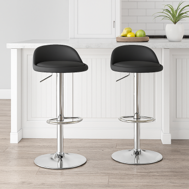 Piso bar negro. Pack 2 unidades Sillas Modernas Tipo Eames DSW