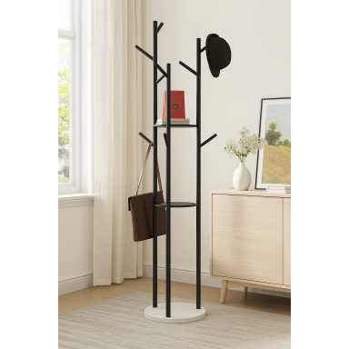 Perchero moderno color negro 3 brazos Muebles