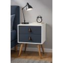 VELADOR 2 NIVELES WOODLINE AZUL PETROLEO Veladores