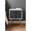 VELADOR 2 NIVELES WOODLINE AZUL PETROLEO Veladores