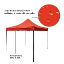 Toldo Gazebo Plegable 2x2m Rojo + Bolsa Toldos
