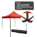 Toldo Gazebo Plegable 2x2m Rojo + Bolsa Toldos