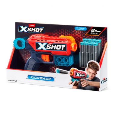 Lanza Dardos Kickback con 8 Dardos X-Shot – Potente y Compacto Juguetes