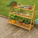 Pérgola para Terrazas de Bambu. Tres niveles. Muebles