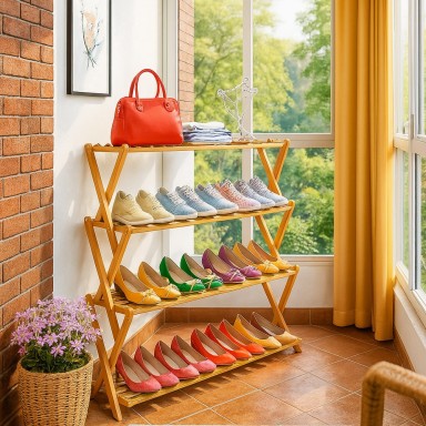 Rack bambú 4 niveles Inicio