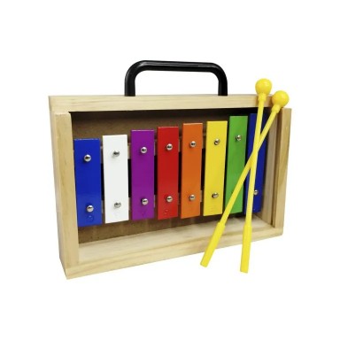 Metalófono Nutech 8 Notas Coloreadas – Instrumento Infantil Didáctico Inicio