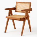 Silla Chandigarh Rattan - Madera Sillas de Comedor