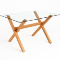 Mesa Rectangular 140x90 Cubierta Vidrio Inicio