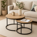 Juego de mesas de centro anidadas madera Mesa plegable, Mesas