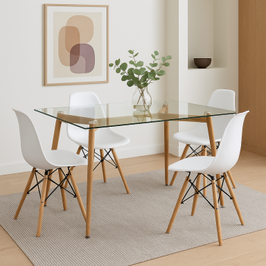 Mesa Eames Rectangular Vidrio Mesa plegable, Mesas
