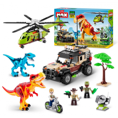 Set 571 Bloques Max Dino Escape En Caja De Zuru Juguetes